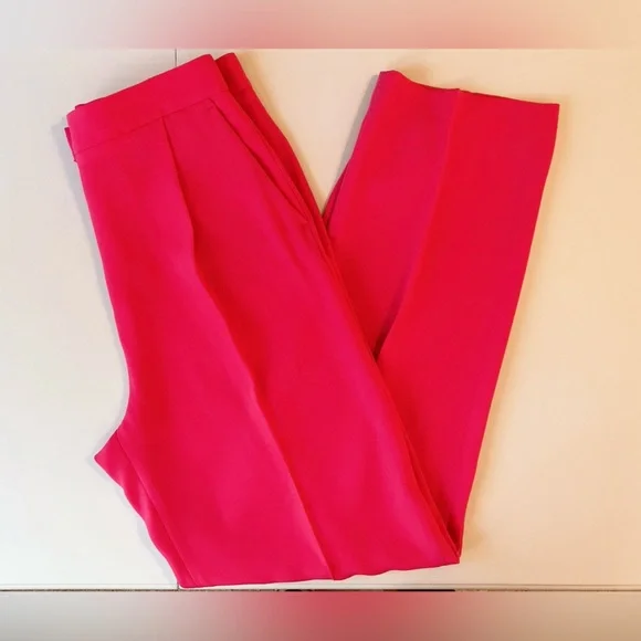 🏷️Zara Fuschia Pink Wide Leg Trouser Pants High Rise Office Siren menswear - Picture 11 of 16